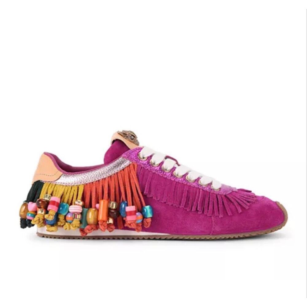Kurt Geiger London Islington beaded fringe suede sneakers size 36 (US 6)